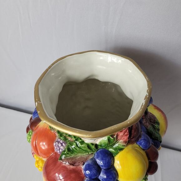 Fitz and Floyd Vintage Vase Venezia Fruit Harvest - Picture 4 of 5